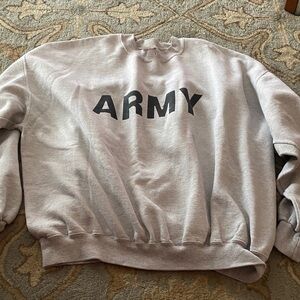 ARMY Graphic Sweatshirt - Light Gray XL ?30 see small holes